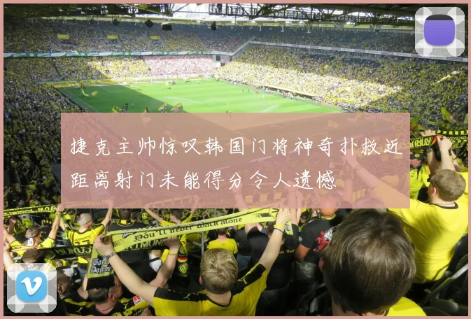 捷克主帅惊叹韩国门将神奇扑救近距离射门未能得分令人遗憾