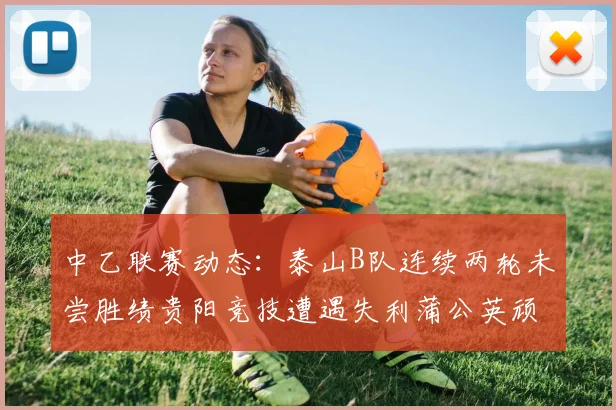 中乙联赛动态：泰山B队连续两轮未尝胜绩贵阳竞技遭遇失利蒲公英顽强战平